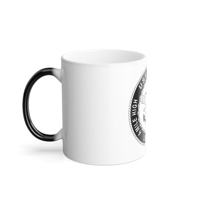 A Mile High USS Denver A Mile Ahead LPD 9 BW (U.S. Navy) Color Changing Mug 11oz