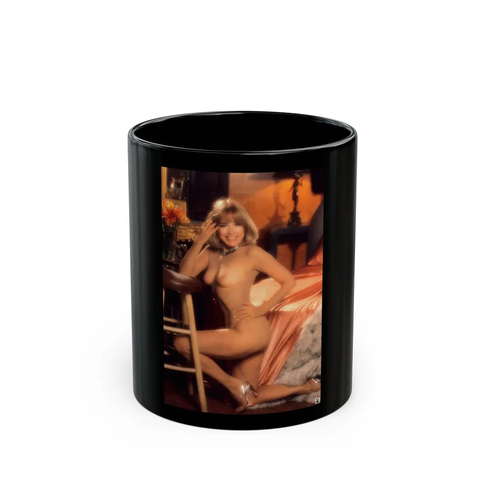 Terry Moore #407 - Unreleased Aug. '84 Playboy Photo from shoot topless in lingerie & closed clear heels (Vintage Female Icon) Black Coffee Mug-11oz-Go Mug Yourself