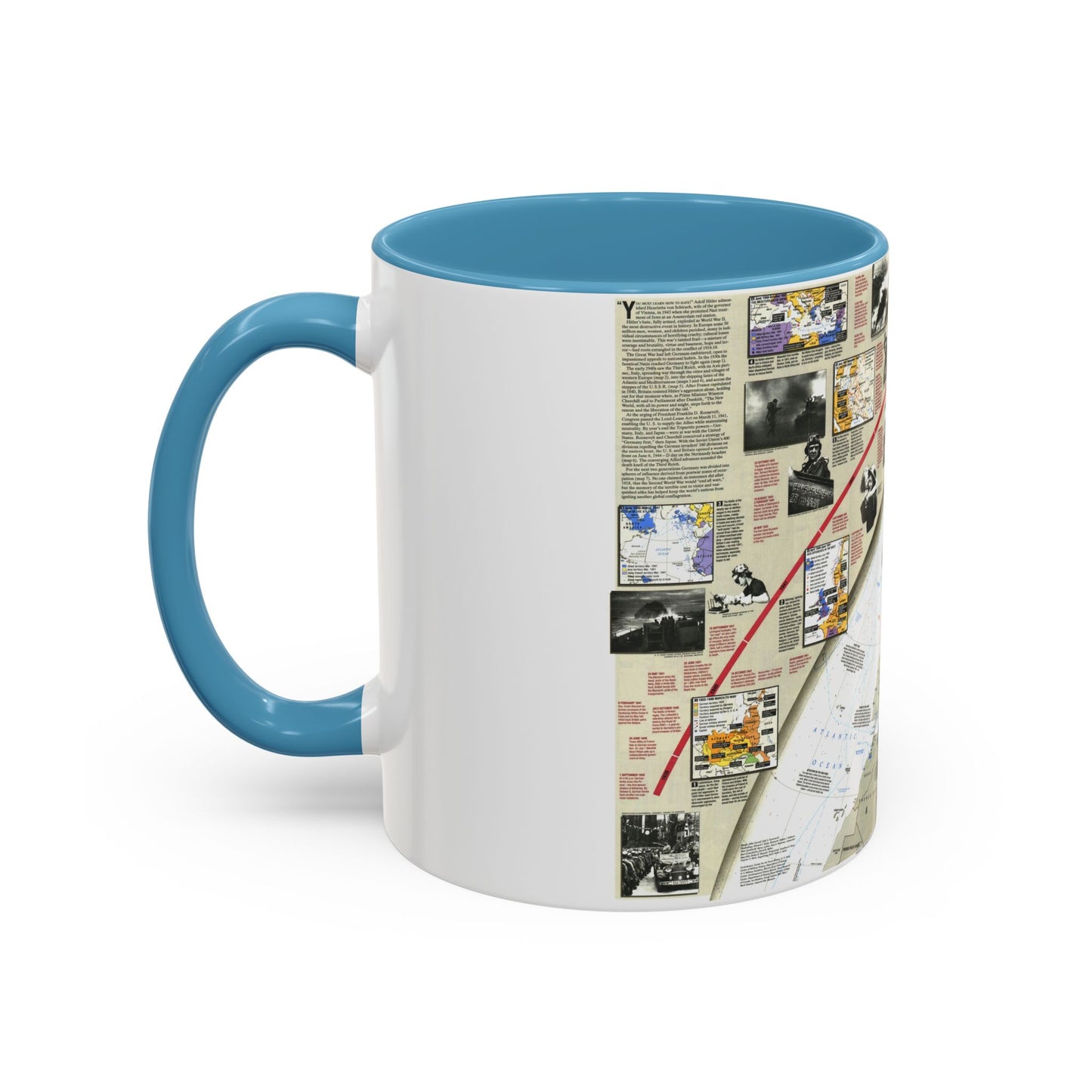 World War II- Europe and North Africa (1991) (Map) Accent Coffee Mug