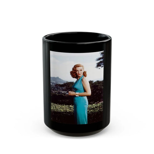 Jane Russell #225 (Vintage Female Icon) Black Coffee Mug-15oz-Go Mug Yourself