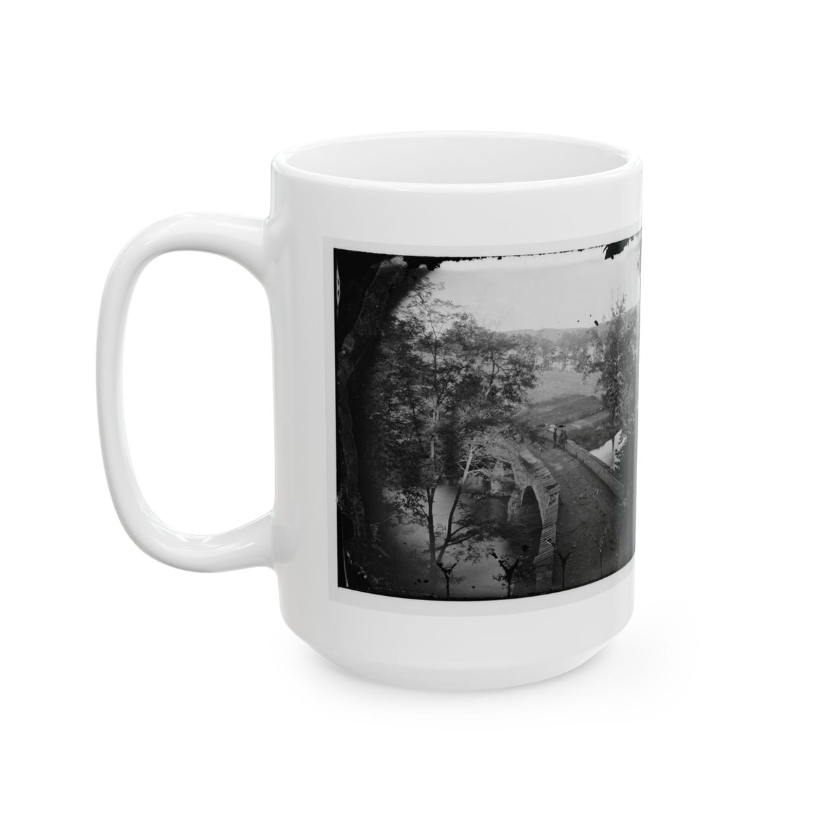 Antietam, Maryland. Burnside Bridge. Photographed From A Tree (U.S. Civil War) White Coffee Mug