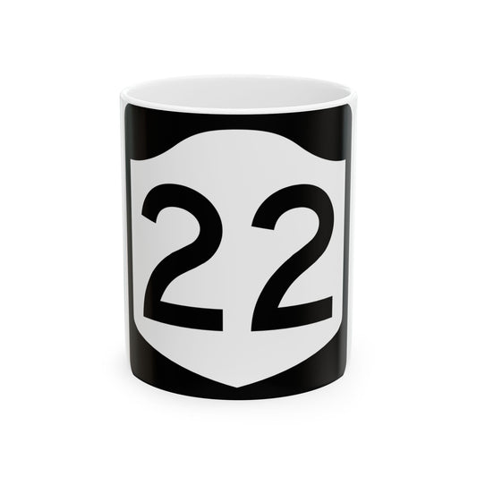 NY-22 (New York) (Road Sign) White Coffee Mug