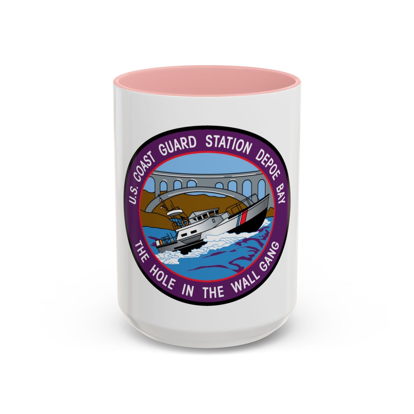 USCG Station Depoe Bay (U.S. Coast Guard) Accent Coffee Mug