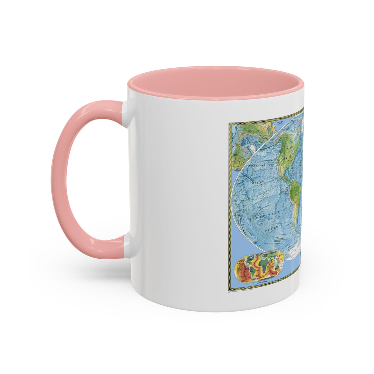 World Map - Physical (2005) (Map) Accent Coffee Mug