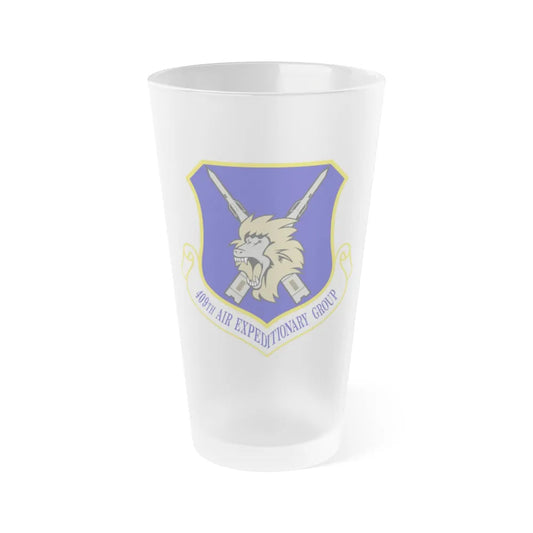 409th Air Expeditionary Group (U.S. Air Force) Frosted Pint Glass 16oz-Go Mug Yourself