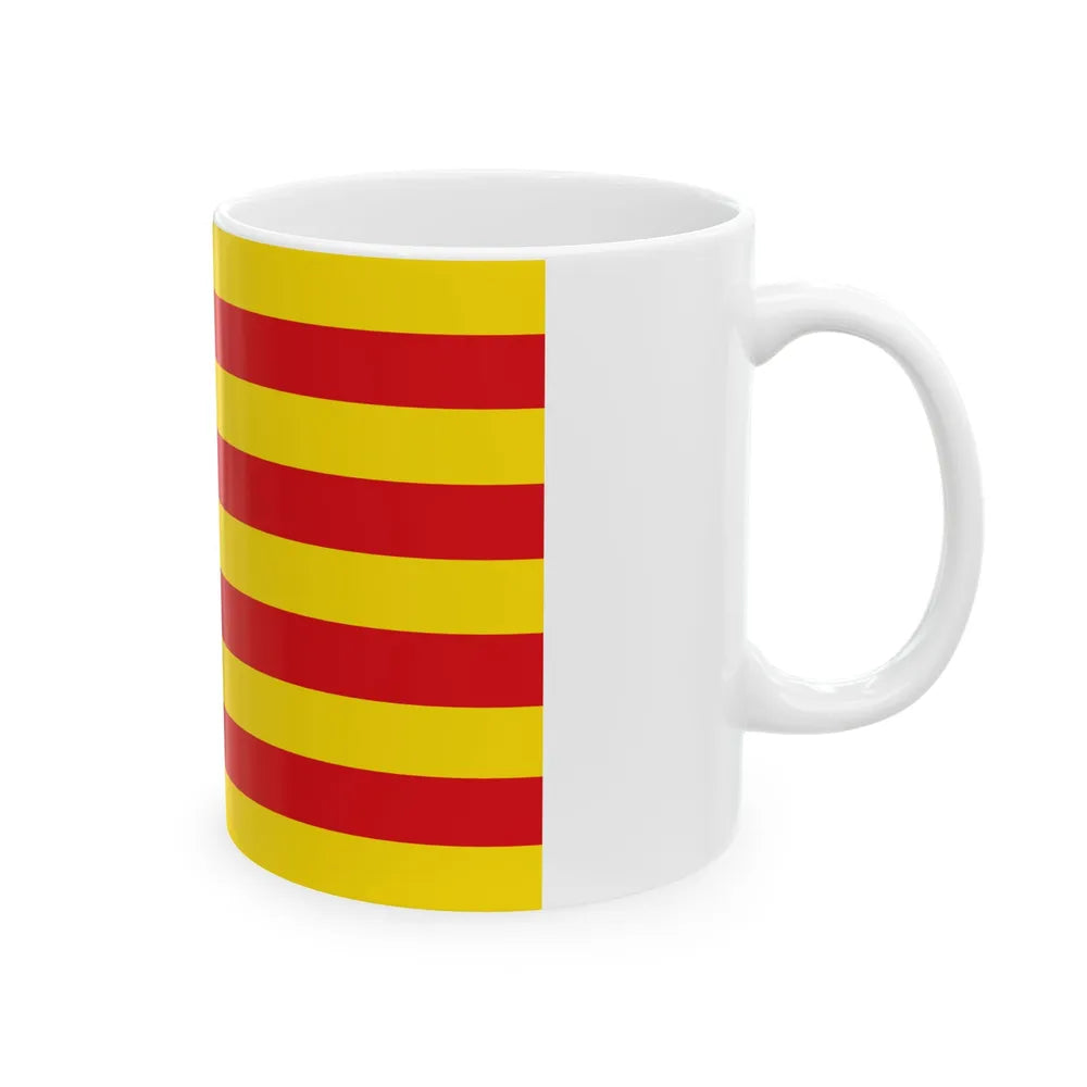 Flag of the Balearic Islands Spain - White Coffee Mug-Go Mug Yourself