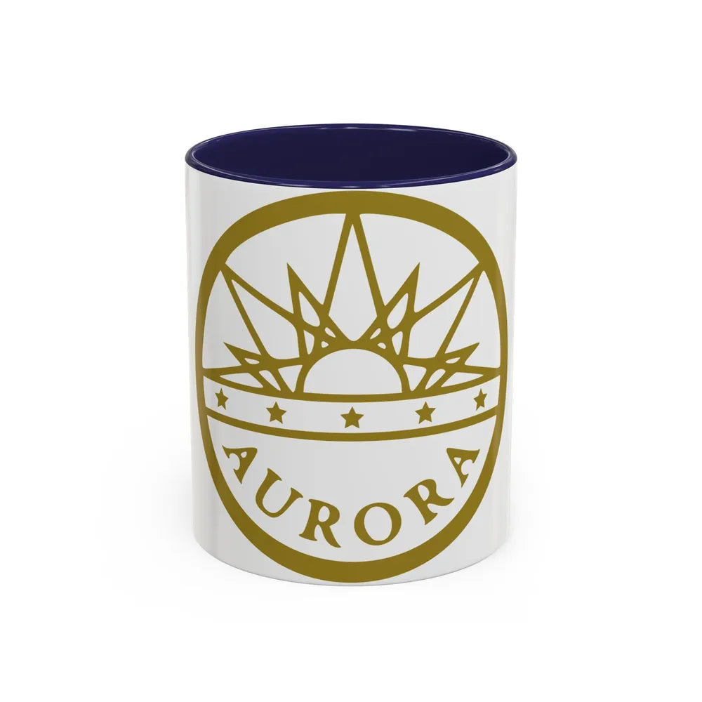 Seal of Aurora Colorado - Accent Coffee Mug-11oz-Navy-Go Mug Yourself