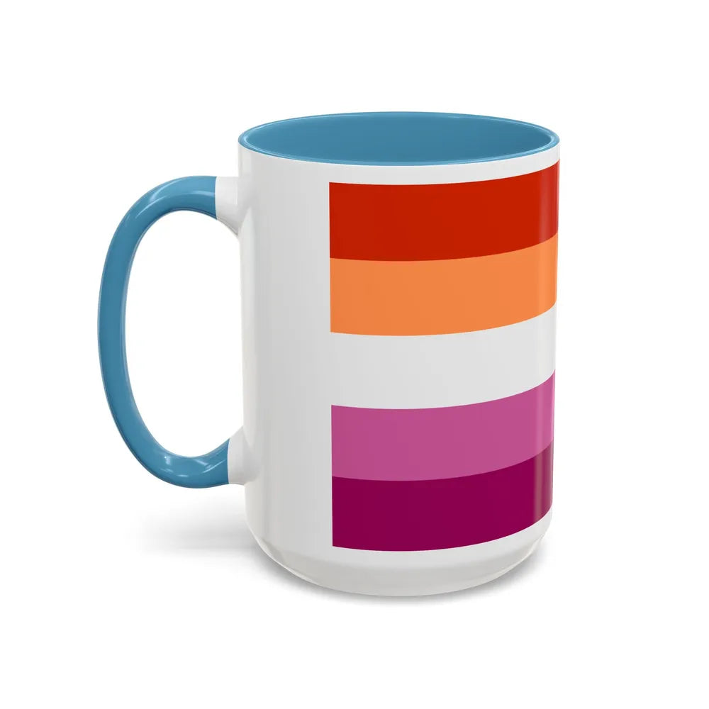 Lesbian 3 Pride Flag - Accent Coffee Mug-Go Mug Yourself