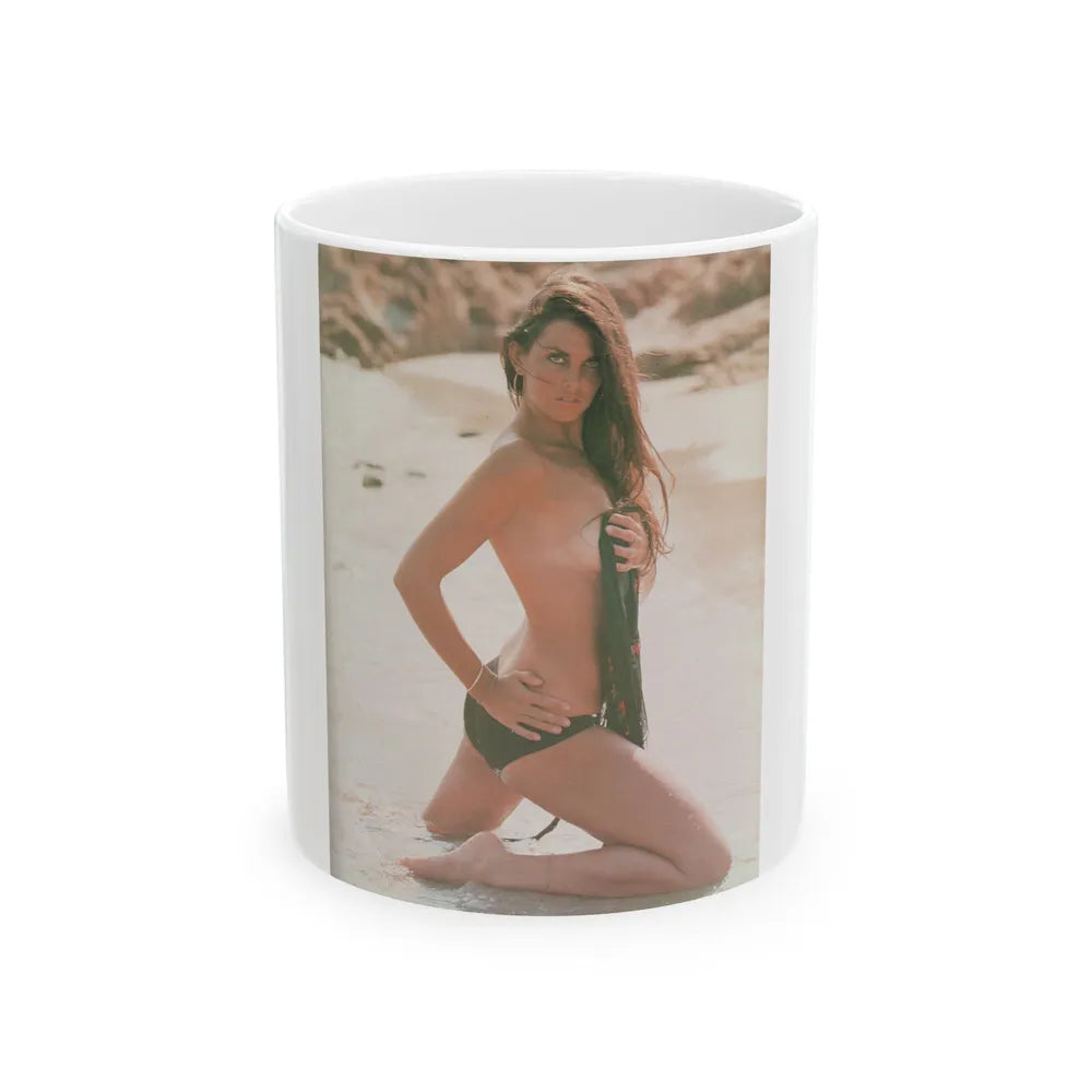 Caroline Munro #250 - Femme Fatales Fall 1992 1 (Vintage Female Icon) White Coffee Mug-11oz-Go Mug Yourself