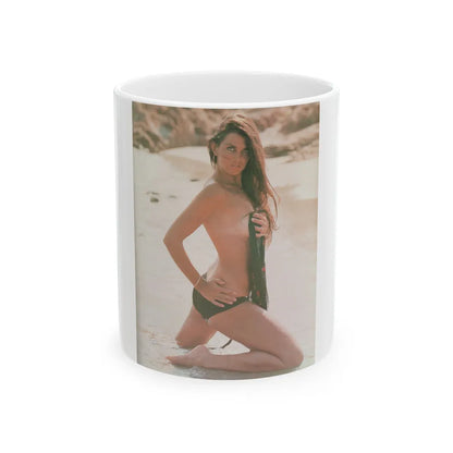 Caroline Munro #250 - Femme Fatales Fall 1992 1 (Vintage Female Icon) White Coffee Mug-11oz-Go Mug Yourself