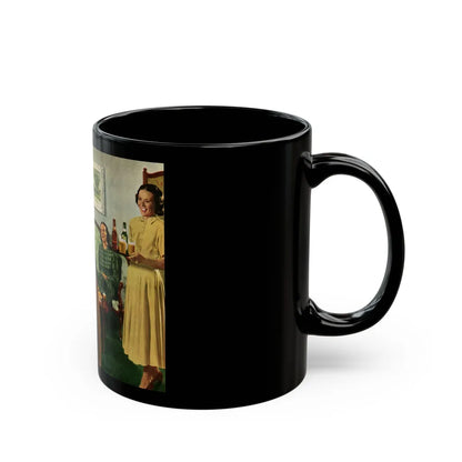 Cathered Around The Piano, 1949 - Black Coffee Mug-Go Mug Yourself