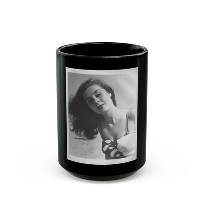 Elaine Stewart #167 - Negative Struck B&W 8x10 50's Head & Upper Body Body 1 Piece Swimsuit Cheesecake HQ Photo (Vintage Female Icon) Black Coffee Mug-15oz-Go Mug Yourself