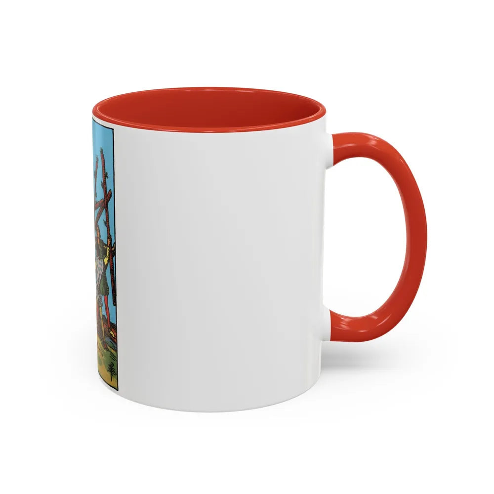 The 5 of Wands (Tarot Card) Accent Coffee Mug-Go Mug Yourself