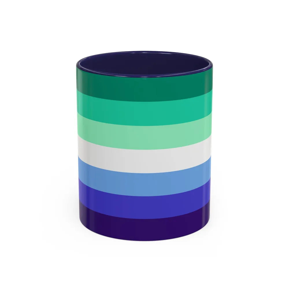 Gay Men Pride Flag - Accent Coffee Mug-11oz-Navy-Go Mug Yourself