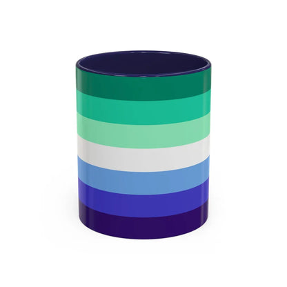 Gay Men Pride Flag - Accent Coffee Mug-11oz-Navy-Go Mug Yourself