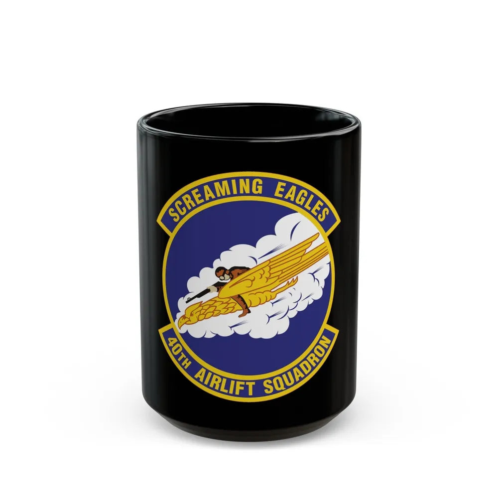 40th Airlift Squadron (U.S. Air Force) Black Coffee Mug-15oz-Go Mug Yourself