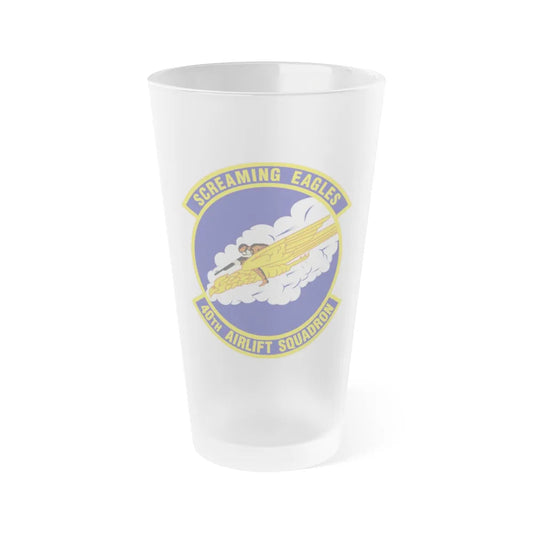 40th Airlift Squadron (U.S. Air Force) Frosted Pint Glass 16oz-Go Mug Yourself