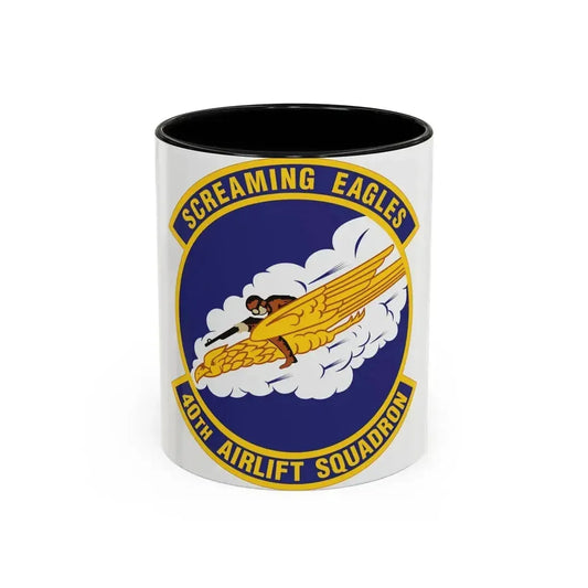 40th Airlift Squadron (U.S. Air Force) Accent Coffee Mug 11oz Black - Go Mug Yourself