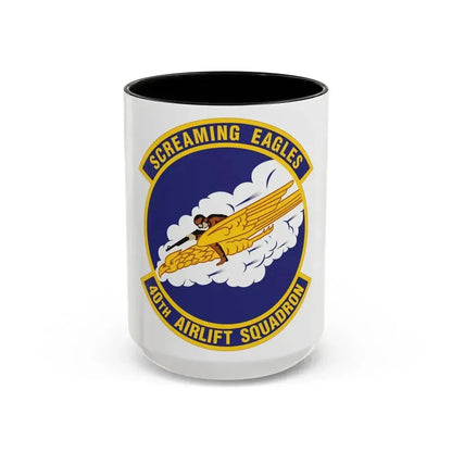 40th Airlift Squadron (U.S. Air Force) Accent Coffee Mug 15oz Black - Go Mug Yourself