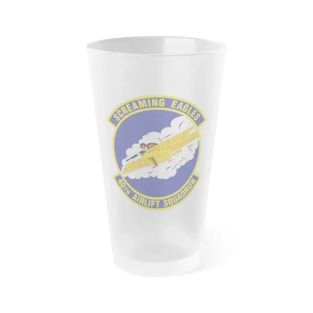 40th Airlift Squadron (U.S. Air Force) Frosted Pint Glass 16oz Default Title - Go Mug Yourself