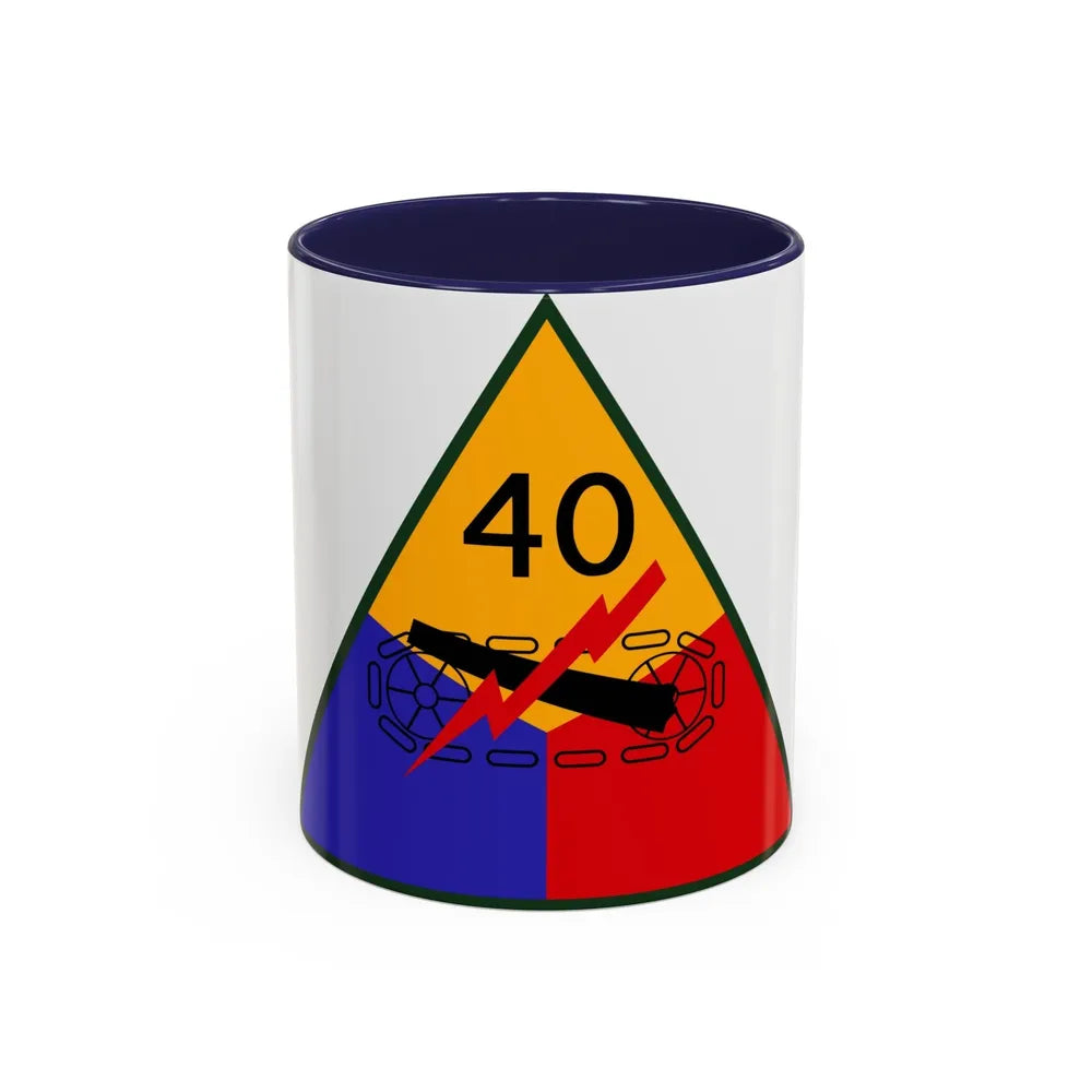 40th Armored Division (U.S. Army) Accent Coffee Mug-11oz-Navy-Go Mug Yourself