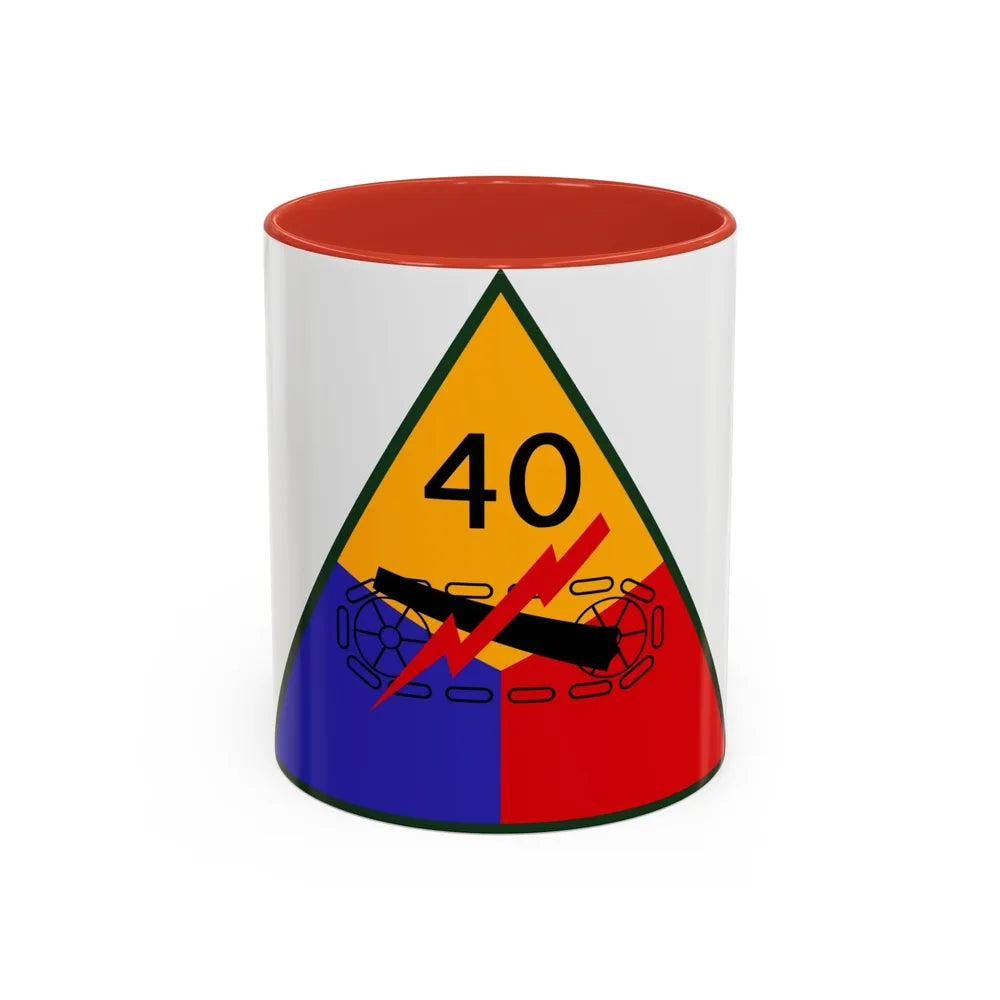 40th Armored Division (U.S. Army) Accent Coffee Mug-11oz-Red-Go Mug Yourself