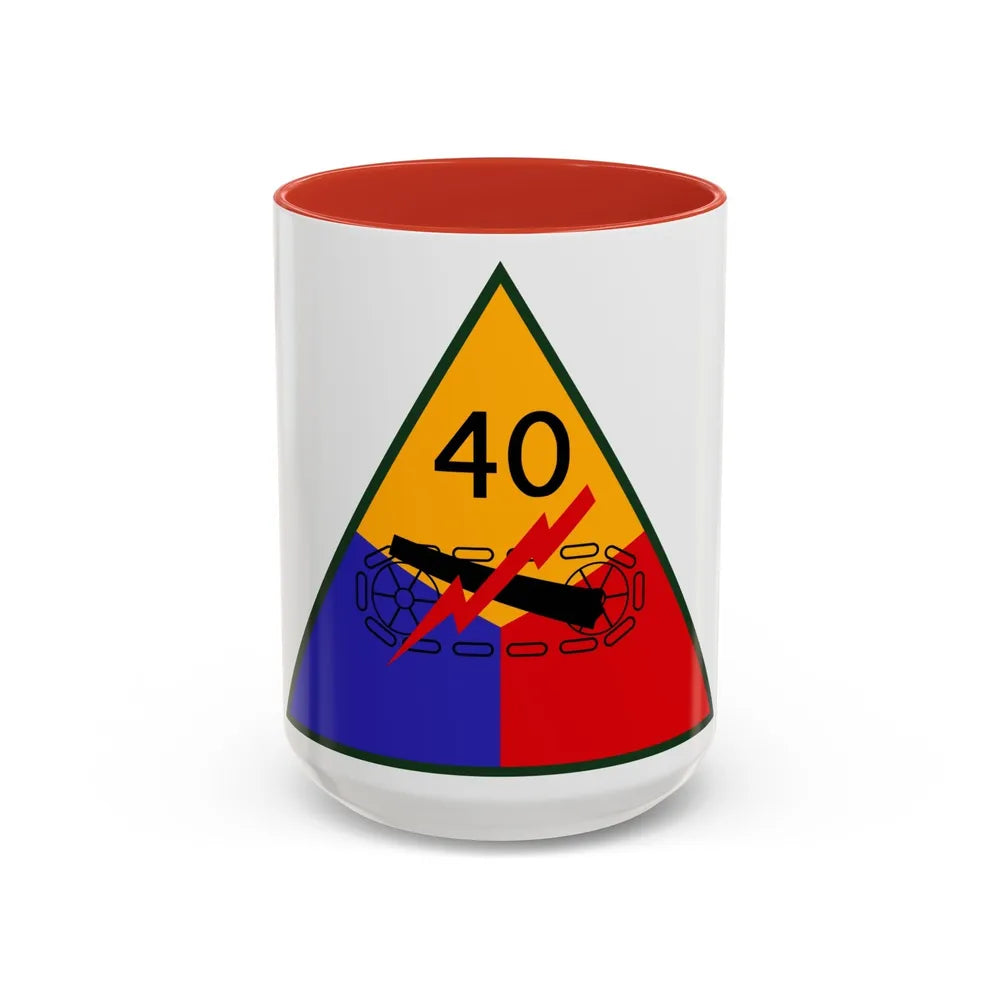 40th Armored Division (U.S. Army) Accent Coffee Mug-15oz-Red-Go Mug Yourself