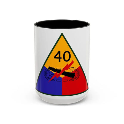 40th Armored Division (U.S. Army) Accent Coffee Mug 15oz Black - Go Mug Yourself