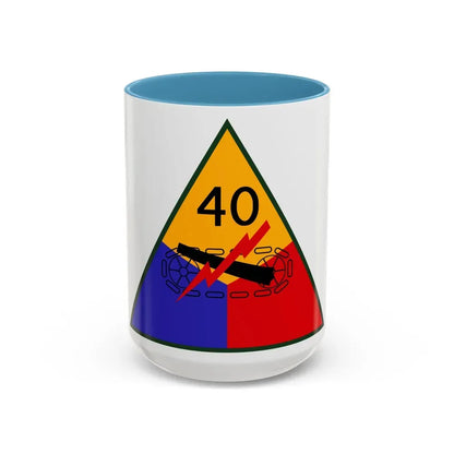 40th Armored Division (U.S. Army) Accent Coffee Mug 15oz Light Blue - Go Mug Yourself