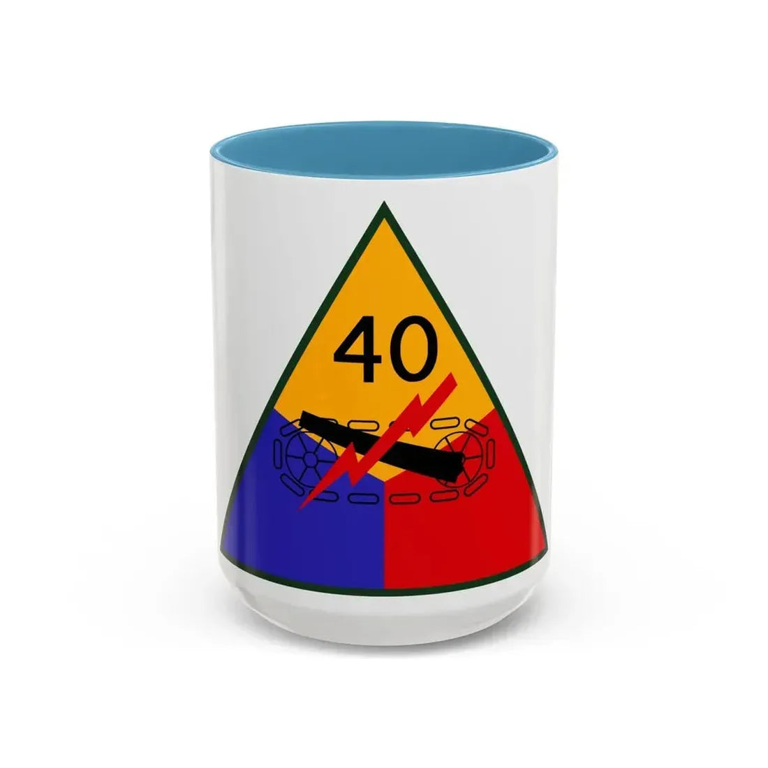 40th Armored Division (U.S. Army) Accent Coffee Mug 15oz Light Blue - Go Mug Yourself