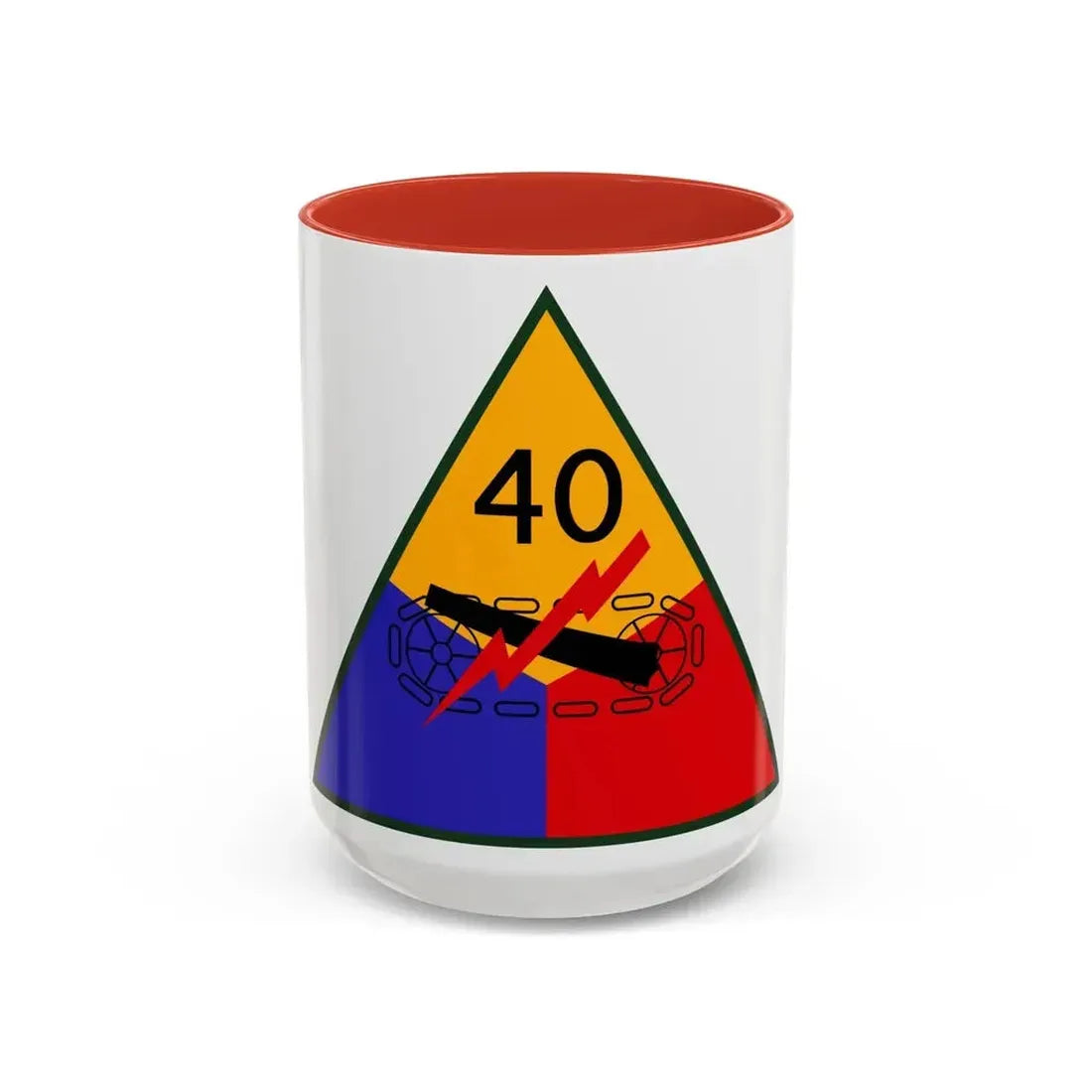 40th Armored Division (U.S. Army) Accent Coffee Mug 15oz Red - Go Mug Yourself