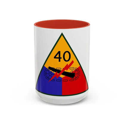40th Armored Division (U.S. Army) Accent Coffee Mug 15oz Red - Go Mug Yourself