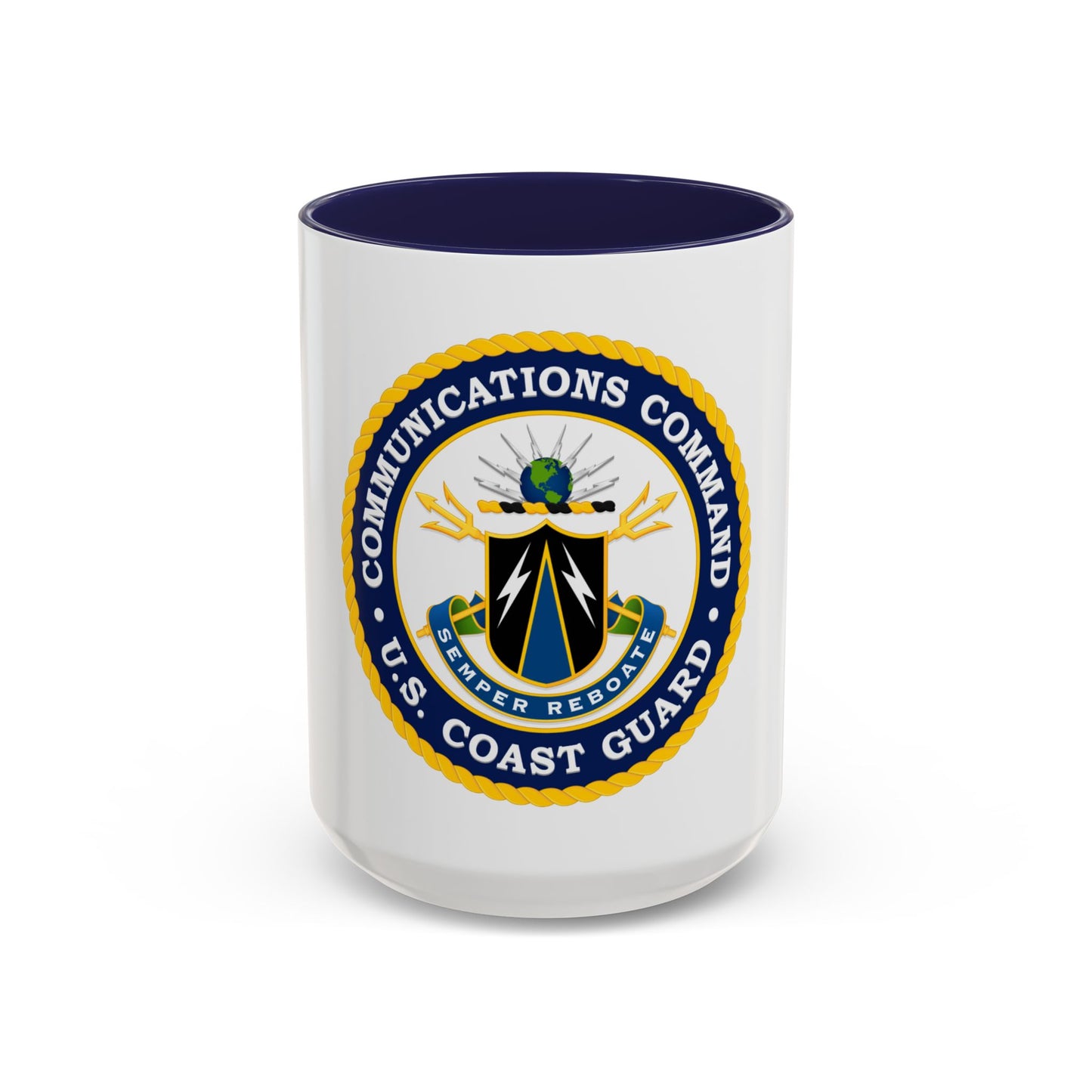 USCG Communications Command (U.S. Coast Guard) Accent Coffee Mug