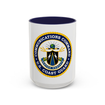 USCG Communications Command (U.S. Coast Guard) Accent Coffee Mug