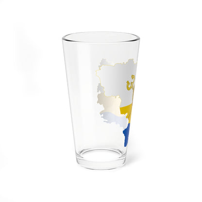 Flag-map of Mykolaiv Oblast (Ukraine) Pint Glass 16oz