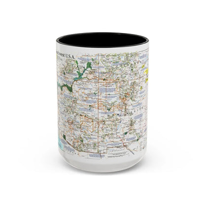 USA - Southwest (1992) (Map) Accent Coffee Mug-15oz-Black-Go Mug Yourself