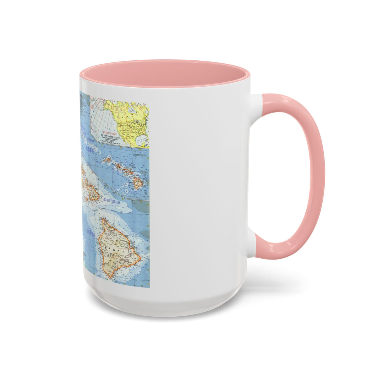 USA - Hawaii (1960) (Map) Accent Coffee Mug
