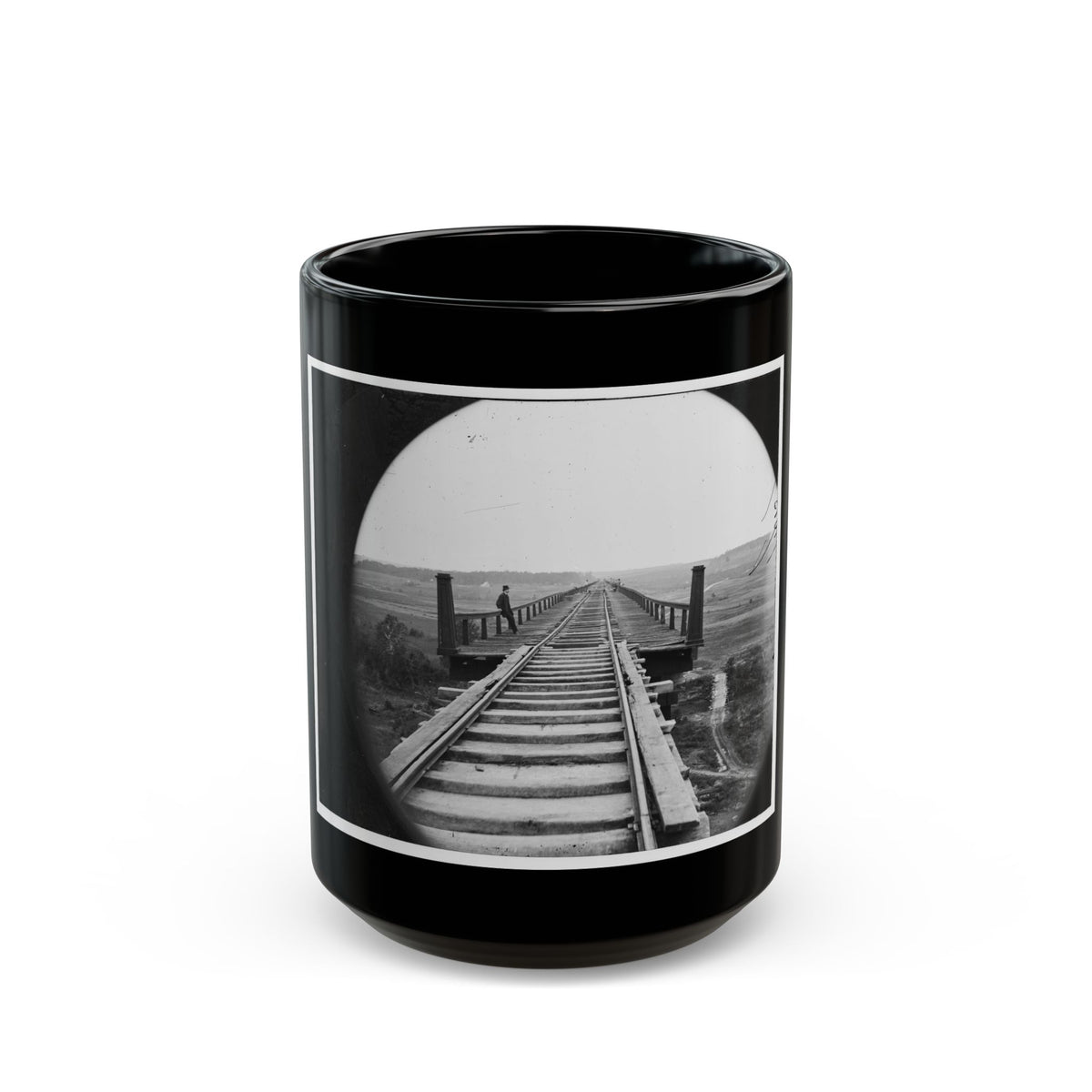 Farmville, Va., Vicinity. High Bridge Of The South Side Railroad Across The Appomattox (U.S. Civil War) Black Coffee Mug