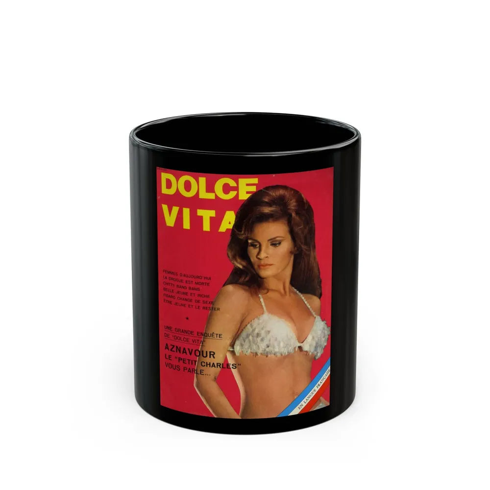 Raquel Welch #405 - Mag. Cover (Vintage Female Icon) Black Coffee Mug-11oz-Go Mug Yourself