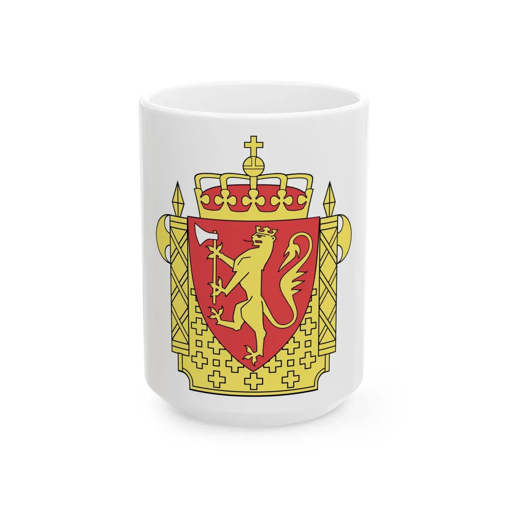 Coat of arms of the Norwegian Police Service - White Coffee Mug-15oz-Go Mug Yourself