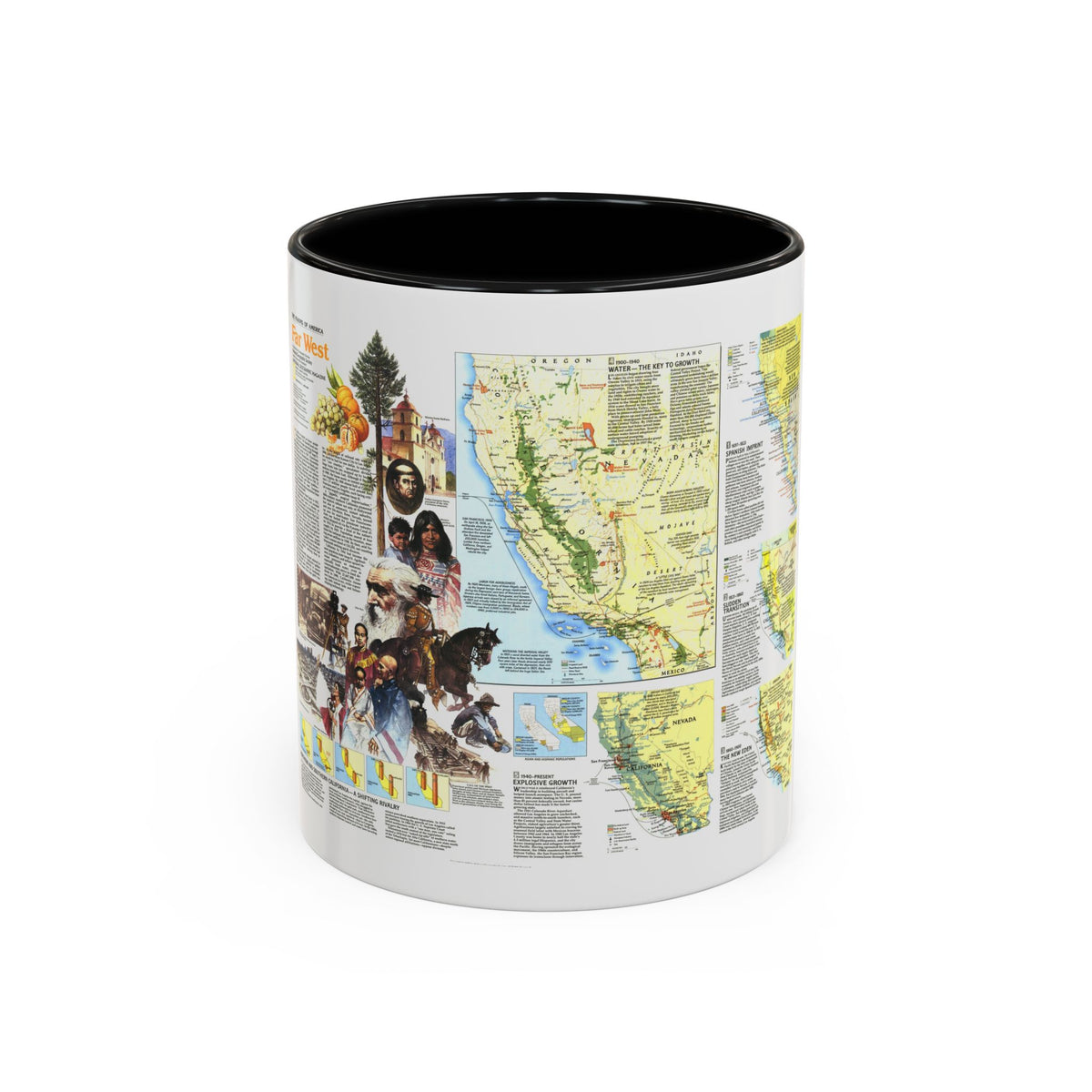 USA - Far West 2 (1984) (Map) Accent Coffee Mug