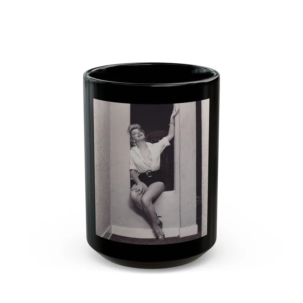 Barbara Nichols #321 (Vintage Female Icon) Black Coffee Mug-15oz-Go Mug Yourself