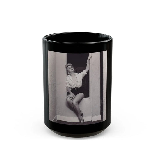 Barbara Nichols #321 (Vintage Female Icon) Black Coffee Mug-15oz-Go Mug Yourself