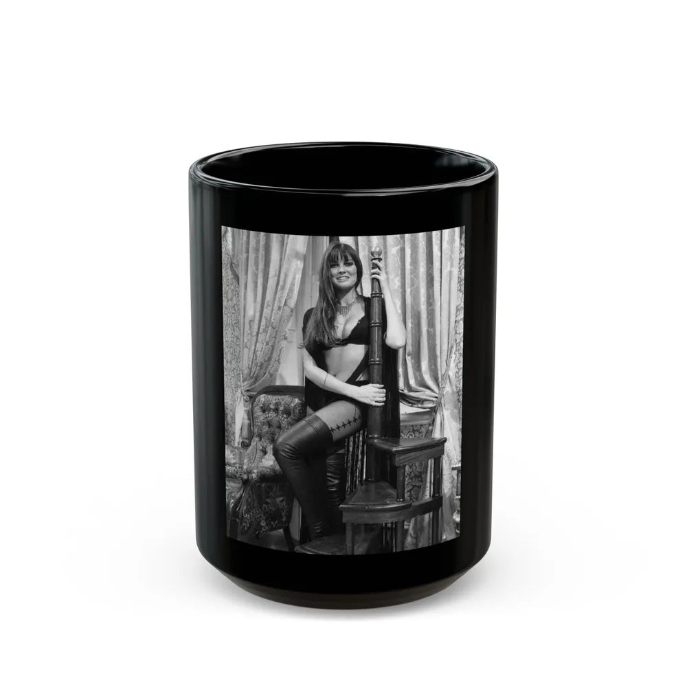 Caroline Munro #334 (Vintage Female Icon) Black Coffee Mug-15oz-Go Mug Yourself