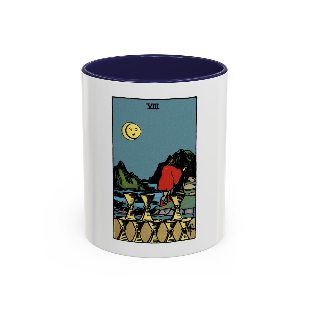 The 8 of Cups (Tarot Card) Accent Coffee Mug