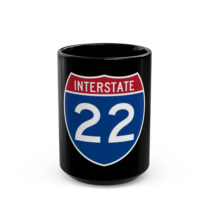 Interstate 22 (U.S. Highways) Black Coffee Mug