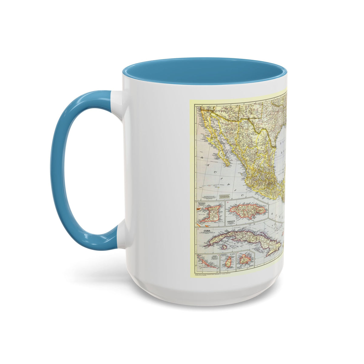 Central America - The Caribbean (1947) (Map) Accent Coffee Mug