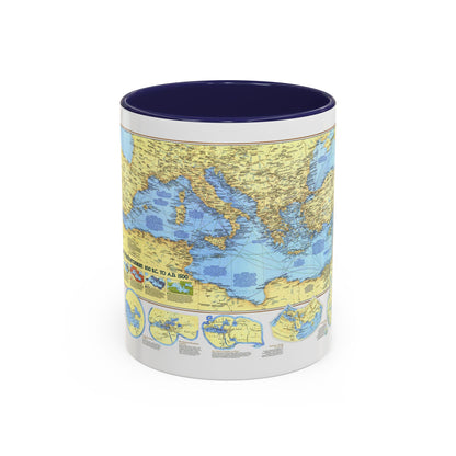 Mediterranean - Historic , 800 BC to AD 1500 (1982) (Map) Accent Coffee Mug