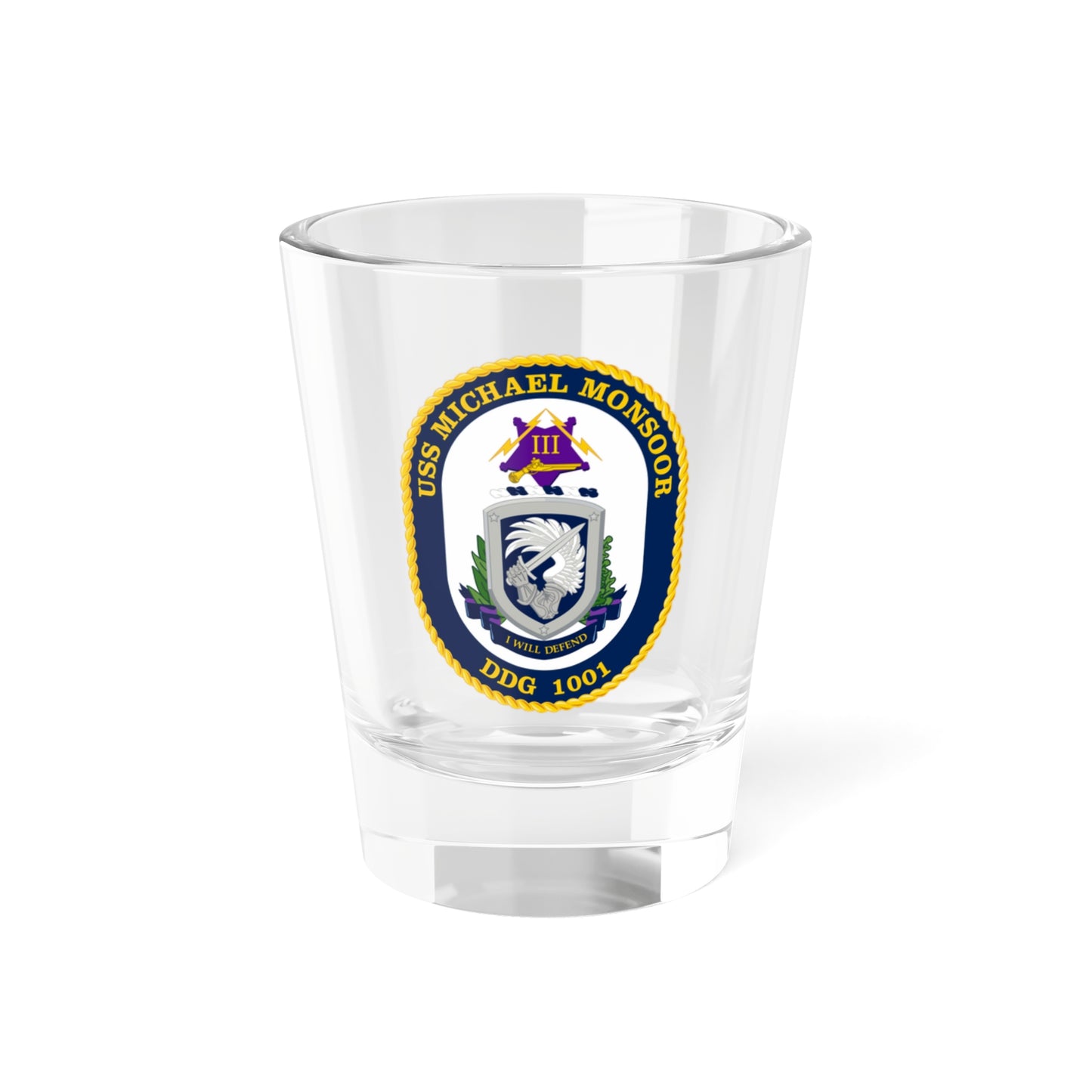 Verre à liqueur USS Michael Monsoor DDG 1001 Crest (US Navy) 1,5 oz