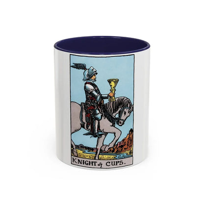 The Knight of Cups (Tarot Card) Accent Coffee Mug-11oz-Navy-Go Mug Yourself